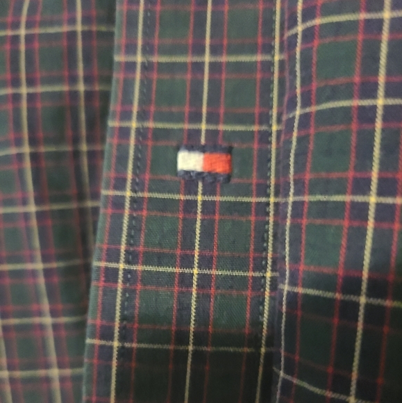 Tommy Hilfiger size 17-17½ multi colored dress shirt - Picture 2 of 11